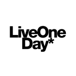 Live One Day logo with bold black typography reading “Live One Day” and “Day” beneath, crisp high-contrast lettering on a white background.
