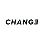 Bold black “Change Fitness and Wellness” logo text on a dark banner, using high-contrast typography for strong brand recognition.